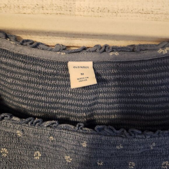 Old Navy Blue M floral short sleeve cottagecore Y2K summer beach coastal dress - Picture 4 of 9